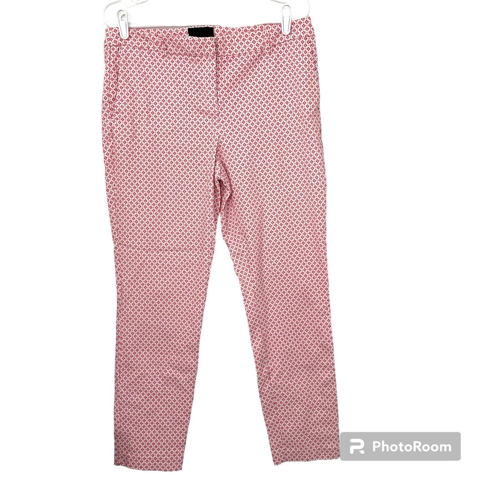 Cynthia Rowley Pink Floral Print Ankle Cropped Pants Size 14 Summer Barbie